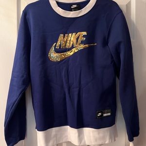 Nike Sequin Pullover in Royal Blue